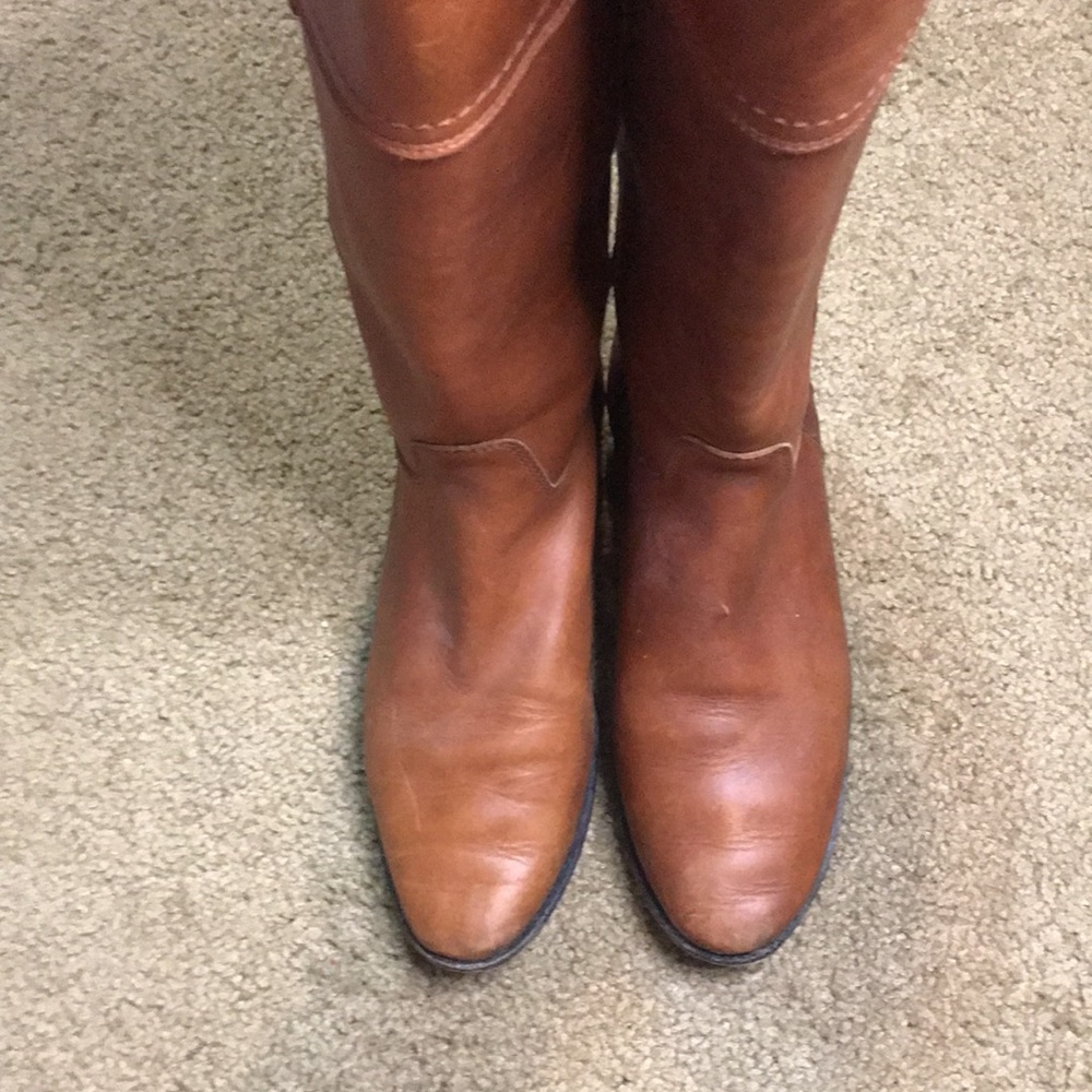 Brown Leather Knee-High Boots - Picture 4 of 9